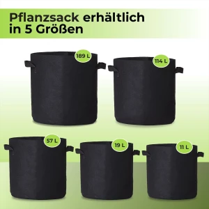 Pflanzsack, Pflanztasche, Grow-Pot für Kartoffeln, Tomaten und Erdbeeren. Farbe schwarz - Verwendung im Innen- und Außenbereich verschiedene Größen
