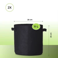 Pflanzsack, Pflanztasche, Grow-Pot 11 Liter 3 Gallonen 2 Stück