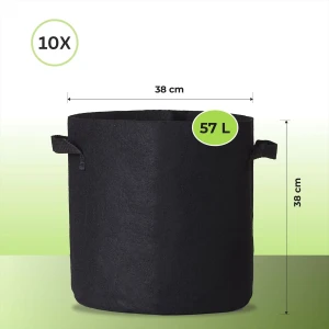 Pflanzsack, Pflanztasche, Grow-Pot 57 Liter 15 Gallonen 10 Stück