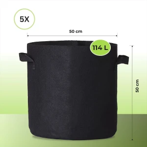 Pflanzsack, Pflanztasche, Grow-Pot 114 Liter 30 Gallonen 5 Stück