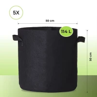 Pflanzsack, Pflanztasche, Grow-Pot 114 Liter 30 Gallonen 5 Stück