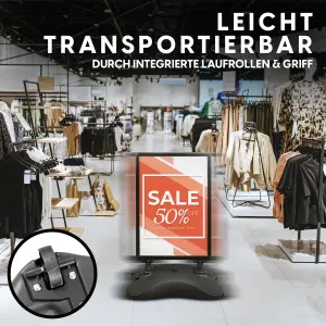 Kundenstopper DIN A1 schwarz mit Tank