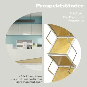 Prospektständer A4 faltbar in Holzoptik und Oxford...