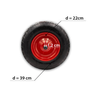 Schubkarrenrad mit Luftschlauch und Achse