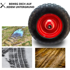 Schubkarrenrad Vollgummi pannensicher mit Achse