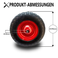 Schubkarrenrad Vollgummi pannensicher mit Achse