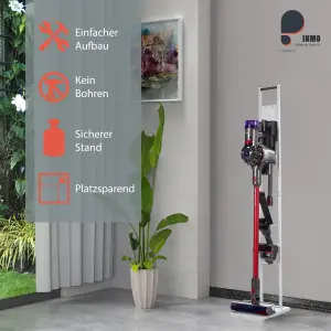 INMO weiß Staubsaugerhalterung für Dyson Akku-Staubsauger freier Stand ohne Bohren