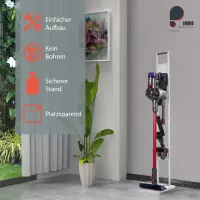 INMO weiß Staubsaugerhalterung für Dyson Akku-Staubsauger freier Stand ohne Bohren