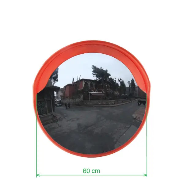 Verkehrsspiegel rund orange 60 cm