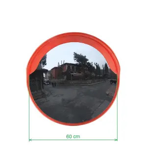 Verkehrsspiegel rund orange 60 cm