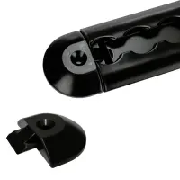 1 Stück I Endkappen schwarz für halbrunde Airlineschienen