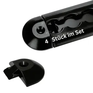4 Stück I Endkappen schwarz für halbrunde...