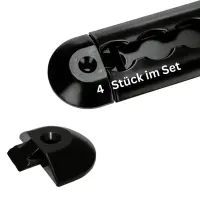 4 Stück I Endkappen schwarz für halbrunde Airlineschienen