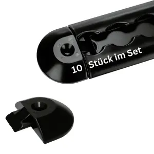 10 Stück I Endkappen schwarz für halbrunde...