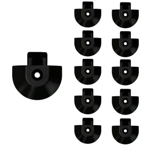 10 Stück I Endkappen schwarz für halbrunde Airlineschienen