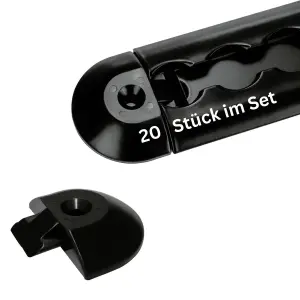20 Stück I Endkappen schwarz für halbrunde...