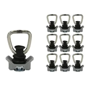 10 Stück Zurrfitting anthrazit / grauTriangelform...