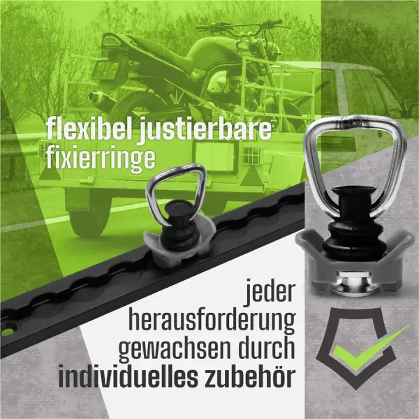 Produktbild von LoadCare Airlineschiene Eckig – Schwarz Eloxiert, Gebohrt, 1 M, Für Anhänger, Wohnmobil & Transporter, Kombinierbar