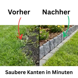 Rasenkante / Beetumrandung in Stein Optik, 10er Set