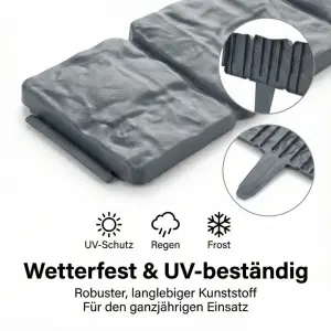 Rasenkante / Beetumrandung in Stein Optik, 10er Set