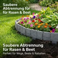 Rasenkante / Beetumrandung in Stein Optik, 10er Set