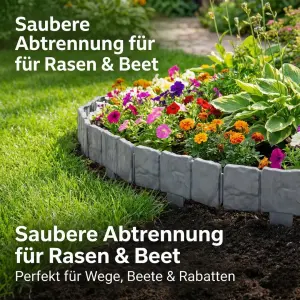 Rasenkante / Beetumrandung in Stein Optik, 20er Set