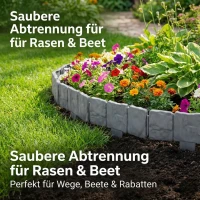 Rasenkante / Beetumrandung in Stein Optik, 20er Set