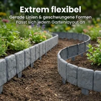 Rasenkante / Beetumrandung in Stein Optik, 20er Set
