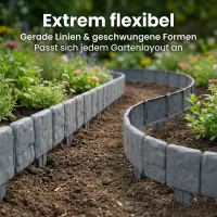 Rasenkante / Beetumrandung in Stein Optik, 20er Set