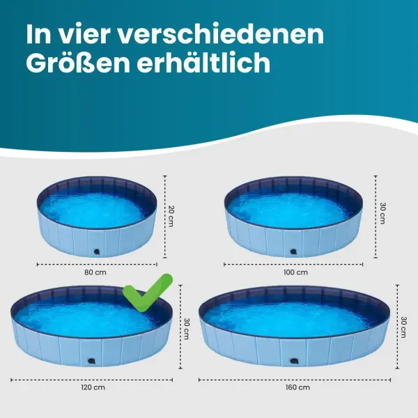 Hunde- & Haustierpool, faltbar 120 x 30 cm