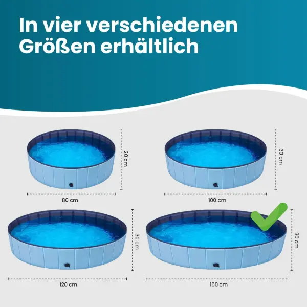 Hunde- & Haustierpool, faltbar 160 x 30 cm