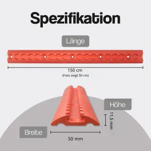 Airlineschiene 1,5 Meter halbrund rot eloxiert 1500mm