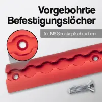 Airlineschiene 1,5 Meter halbrund rot eloxiert 1500mm