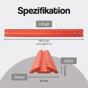 Airlineschiene 2,0 Meter halbrund rot eloxiert 1975mm