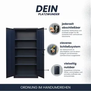 Selbstabholung in 30974 Wennigsen !!! kein Versand / Metallschrank / Werkstattschrank / Aktenschrank 1,85m x 0,9m x 0,4m in anthrazitgrau