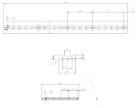 Airlineschiene 0,5 Meter eckig rot eloxiert 500mm