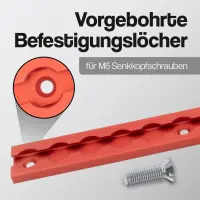 Airlineschiene 1,5 Meter eckig rot eloxiert 1500mm