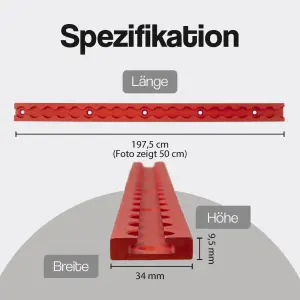 Airlineschiene 2,0 Meter eckig rot eloxiert 1975mm