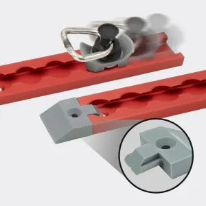 Airlineschiene 2,0 Meter eckig rot eloxiert 1975mm