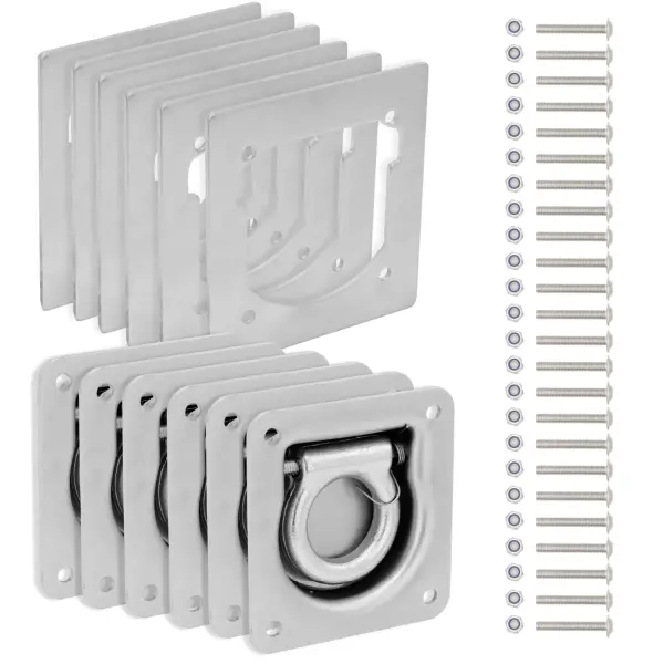 Zurrmulde mit Gegenplatte und Schrauben 6er Set