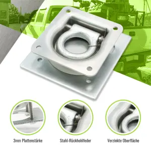 Zurrmulde mit Gegenplatte und Schrauben 6er Set
