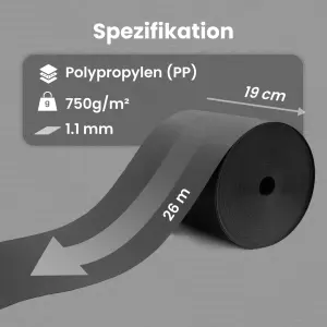 Sichtschutzstreifen 26m x 19cm 750g/m² anthrazit Ral7016