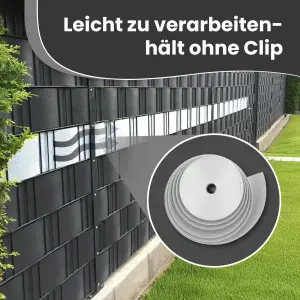 Sichtschutzstreifen 26m x 19cm 750g/m² grau Ral7040