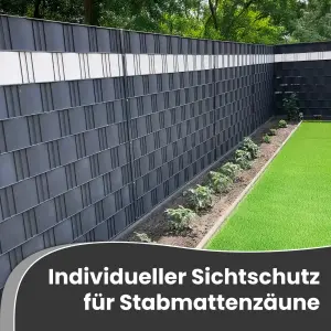 Sichtschutzstreifen 26m x 19cm 750g/m² grau Ral7040