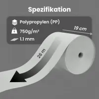 Sichtschutzstreifen 26m x 19cm 750g/m² grau Ral7040