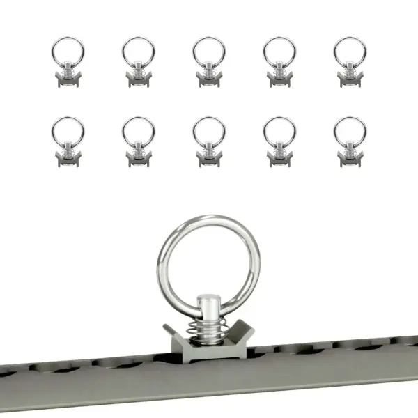 Zurrfitting für Airlineschienen mit Rundöse anthrazit eloxiert 10er Set