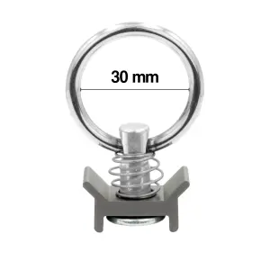 Zurrfitting für Airlineschienen mit Rundöse anthrazit eloxiert