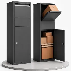 solidpro Paketbox Anthrazit 46 x 45 x 140 cm mit Schloss...