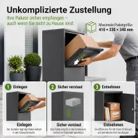solidpro Paketbox Anthrazit 46 x 45 x 140 cm mit Schloss für Pakete & Post