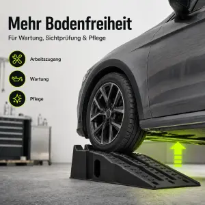Auffahrrampen 2er-Set bis 5.000 kg – stabile Fahrzeugrampen mit Radstopper, Gummifüßen und profilierter Auffahrfläche